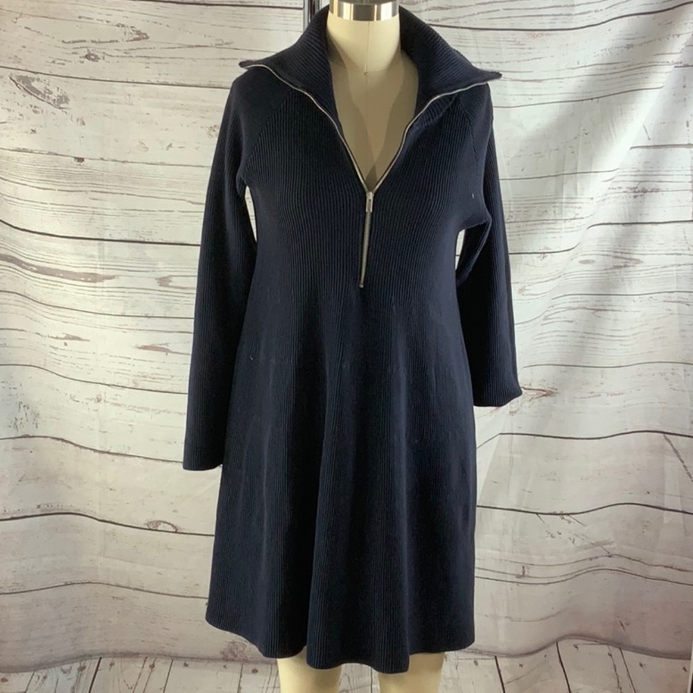 COS RIBBED KNIT hi collar SWING NWT DRESS
